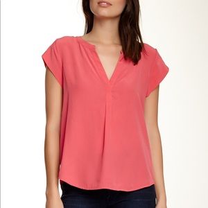 Joie Selenite Silk Blouse in Spiced Coral